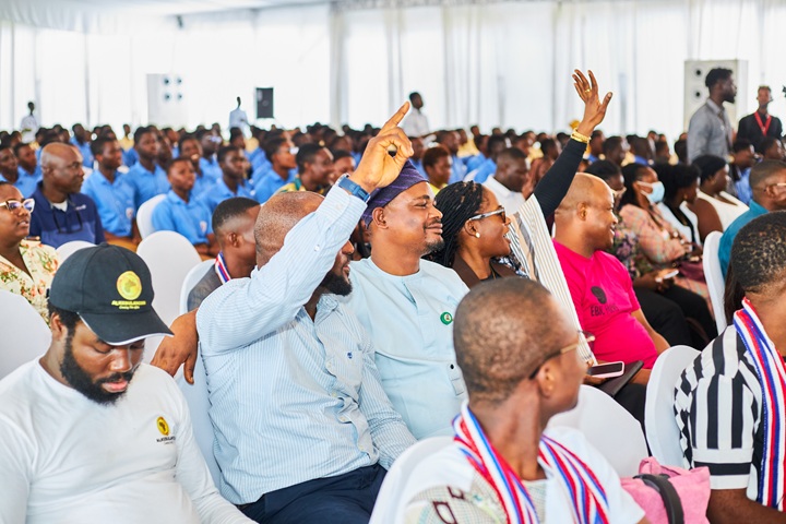 Young delegates participating in an Africa Youth Festival training session